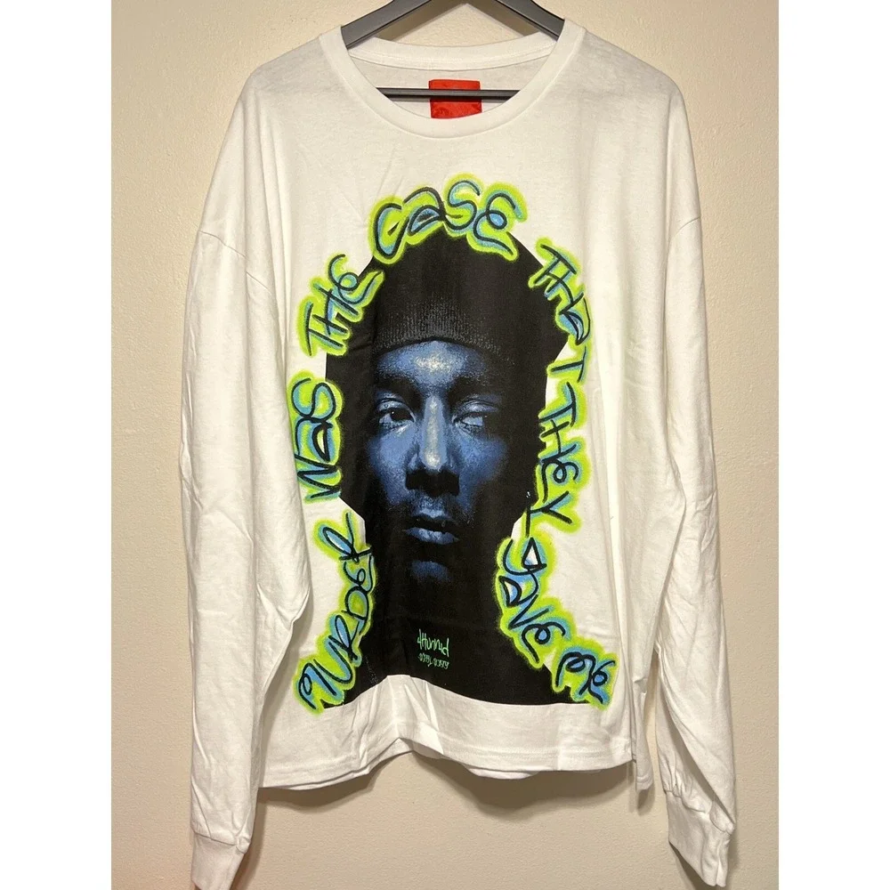 4Hunnid Snoop Dogg Murder Was The Case Long Sleeve Tee XXL White Hip Hop